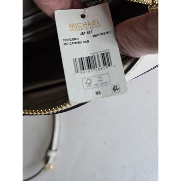 Michael Kors Jet Set Medium Logo Smokey Rose Multi Camera Crossbody Bag - New - Picture 7 of 15